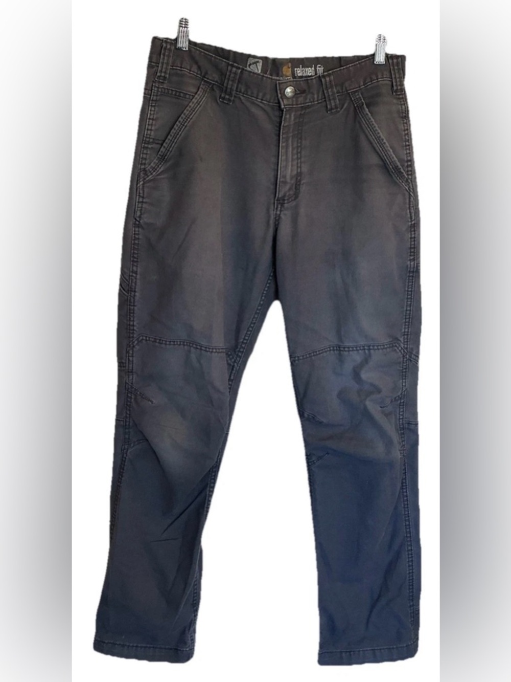 Carhartt Pants Mens 32x32 Gray Rugged Flex Relaxed Fit Canvas Utility Workwear